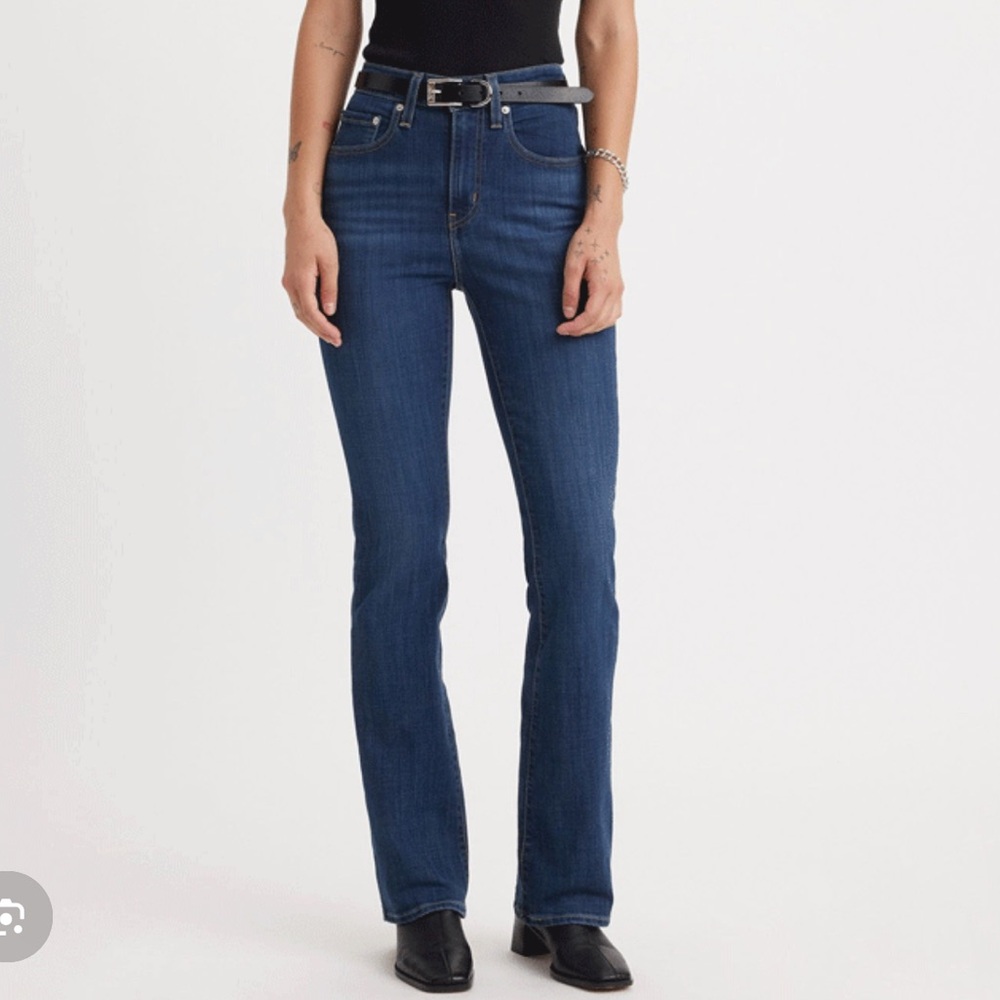 Levi’s 725 High Rise Bootcut Jeans Lapis Dark Horse Wash Size 28 Short